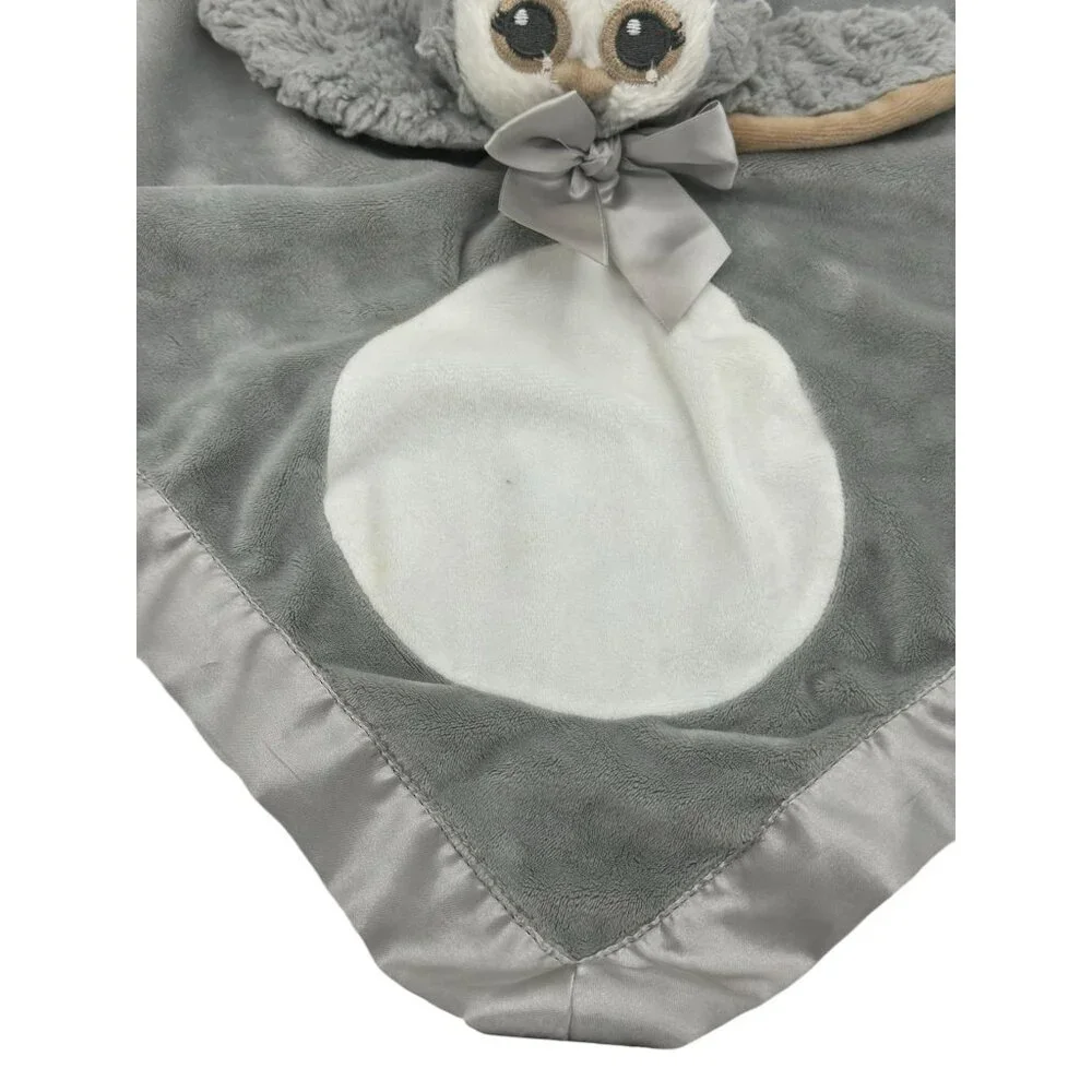 Bearington Baby‎ Collection Owl Lovey Security Blanket Soother Satin Trim